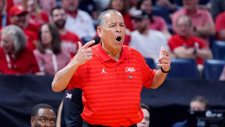 Houston head men's coach Kelvin Sampson reacts during a second-round game in the NCAA men's basketball tournament between Houston Cougars and Texas A&M Aggies at Paycom Center in Oklahoma City, Saturday March 21, 2026. Houston head men's coach Kelvin Sampson reacts during a second-round game in the NCAA men's basketball tournament between Houston Cougars and Texas A&M Aggies at Paycom Center in Oklahoma City, Saturday March 21, 2026.