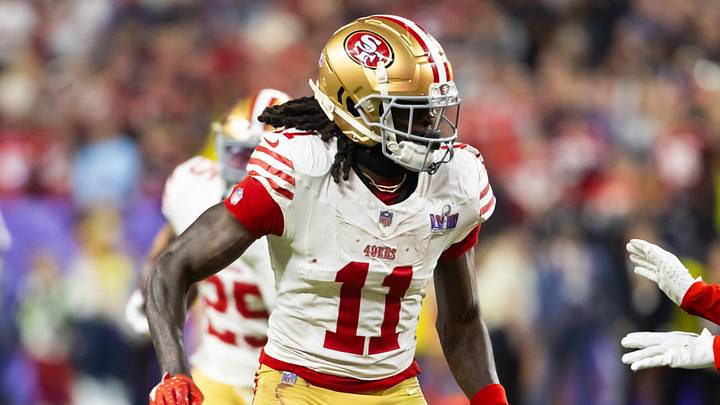Feb 11, 2024; Paradise, Nevada, USA; San Francisco 49ers wide receiver Brandon Aiyuk (11) against the Kansas City Chiefs in Super Bowl LVIII at Allegiant Stadium. Mandatory Credit: Mark J. Rebilas-Imagn Images Feb 11, 2024; Paradise, Nevada, USA; San Francisco 49ers wide receiver Brandon Aiyuk (11) against the Kansas City Chiefs in Super Bowl LVIII at Allegiant Stadium. Mandatory Credit: Mark J. Rebilas-Imagn Images