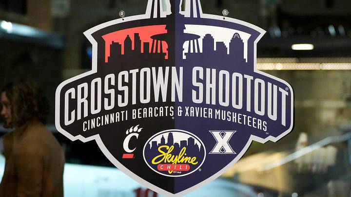 Skyline Chili   s Crosstown Shootout Party is held on Thursday, Dec. 7, 2023, at Skyline Chili in Downtown Cincinnati. The Crosstown Shootout, an iconic yearly mens basketball game in its 93rd year between the Cincinnati Bearcats and Xavier Musketeers, will be held on Saturday, Dec. 9, 2023, at the Cintas Center.