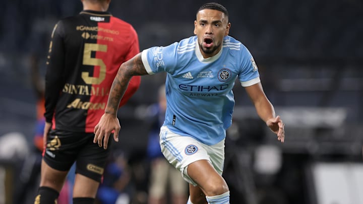 Sep 14, 2022; New York, NY, USA; New York City FC defender Alexander Callens (6) celebrates his goal