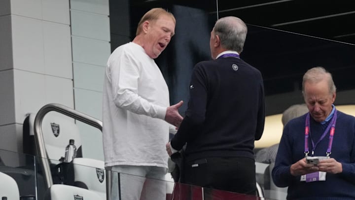 Mark Davis at the last Super Bowl, and he has his eyes on a Super Bowl for his team with Ben Johnson as coach.