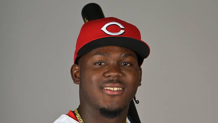 Feb 17, 2026; Goodyear, AZ, USA;  Cincinnati Reds outfielder Hector Rodriguez (43) during media day in Goodyear, Arizona. Mandatory Credit: Jayne Kamin-Oncea-Imagn Images