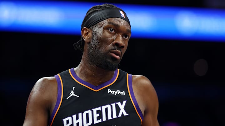 Dec 23, 2025; Phoenix, Arizona, USA; Phoenix Suns center Mark Williams (15) against the Los Angeles Lakers at Mortgage Matchup Center. Mandatory Credit: Mark J. Rebilas-Imagn Images