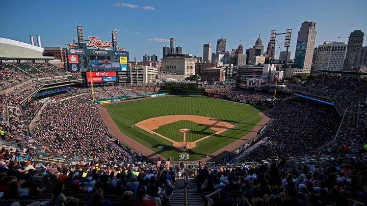 A general view of Comerica Park, home of the Detroit Tigers. 
