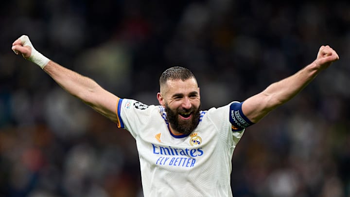 Karim Benzema celebra el pase contra el PSG