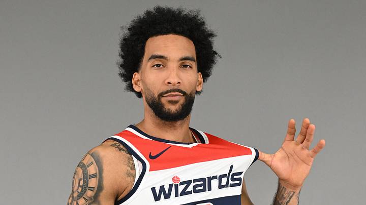 Washington Wizards guard/forward Justin Champagnie (9) poses for a portrait during Washington Wizards Media Day on Sep. 28, 2026.