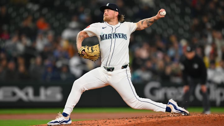 Seattle Mariners reliever Gabe Speier throws during a game against the Detroit Tigers on April 1 at T-Mobile Park.