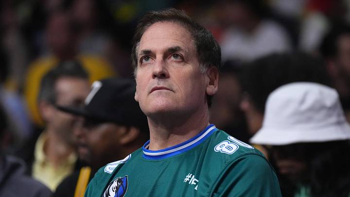 Jan 17, 2024; Los Angeles, California, USA; Dallas Mavericks owner Mark Cuban watches against the Los Angeles Lakers in the first half at Crypto.com Arena. Mandatory Credit: Kirby Lee-USA TODAY Sports Jan 17, 2024; Los Angeles, California, USA; Dallas Mavericks owner Mark Cuban watches against the Los Angeles Lakers in the first half at Crypto.com Arena. Mandatory Credit: Kirby Lee-USA TODAY Sports