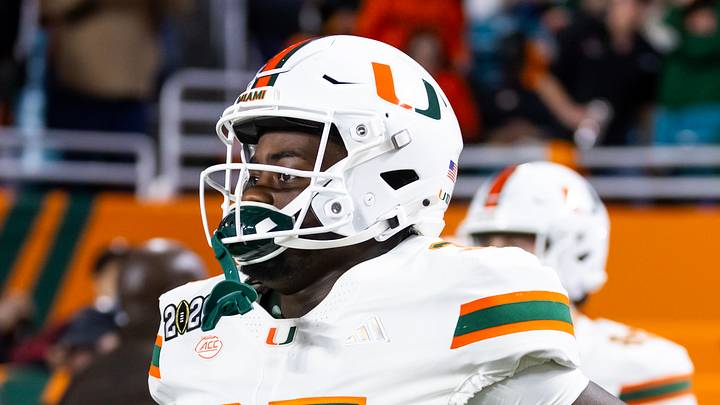 Jan 19, 2026; Miami Gardens, FL, USA; Miami Hurricanes defensive lineman Herbert Scroggins III (35) against the Indiana Hoosiers during the College Football Playoff National Championship game at Hard Rock Stadium. Mandatory Credit: Mark J. Rebilas-Imagn Images Jan 19, 2026; Miami Gardens, FL, USA; Miami Hurricanes defensive lineman Herbert Scroggins III (35) against the Indiana Hoosiers during the College Football Playoff National Championship game at Hard Rock Stadium. Mandatory Credit: Mark J. Rebilas-Imagn Images
