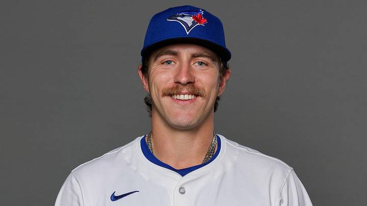 Toronto Blue Jays pitcher Chad Dallas (43) poses for a photo during media day. 