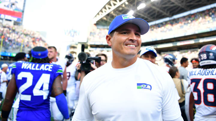 Mike Macdonald with the Seattle Seahawks Mike Macdonald with the Seattle Seahawks