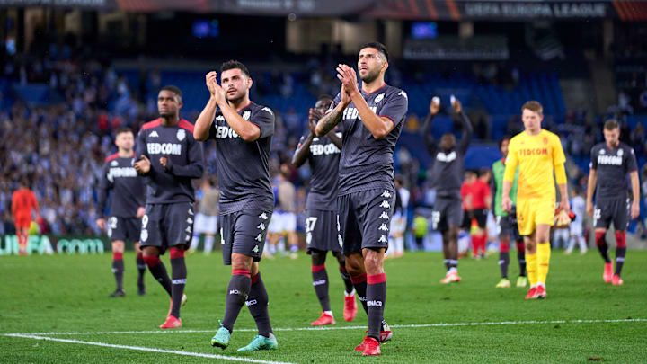 Les Monégasques lors de leur déplacement sur la pelouse de la Real Sociedad (1-1).