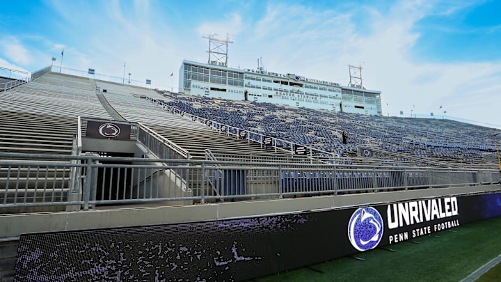 A general view of Penn State's Beaver Stadium prior to a 2024 game between the Washington Huskies and the Nittany Lions. A general view of Penn State's Beaver Stadium prior to a 2024 game between the Washington Huskies and the Nittany Lions.