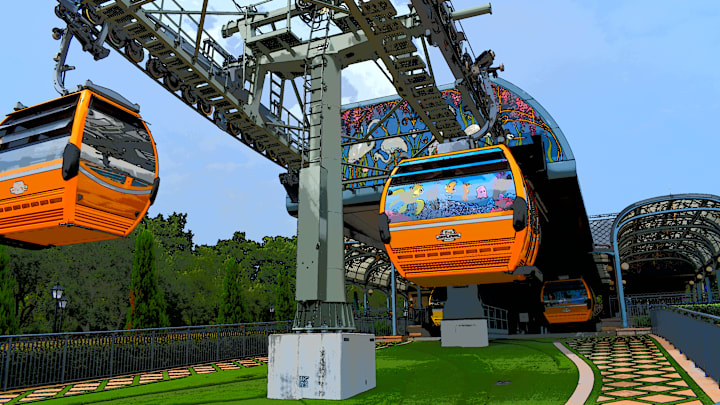The Disney World Skyliner connects EPCOT to Hollywood Studios and several hotels. Photo credit Brian Miller