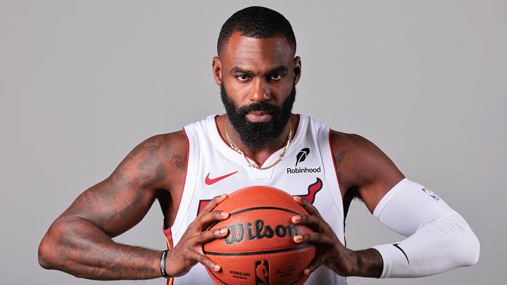 Miami Heat guard Tim Hardaway Jr. (10) poses (Mandatory Credit: Sam Navarro-Imagn Images)
