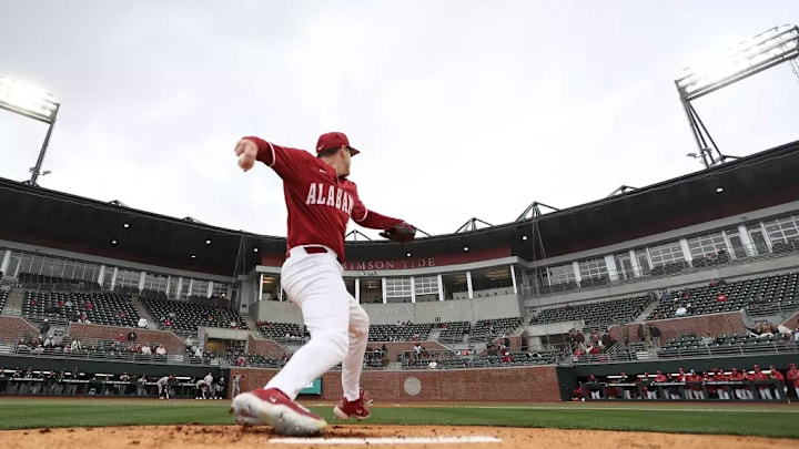 Alabama pitcher JT Blackwood (12).