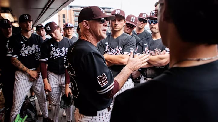 Mississippi State Head Coach Brian O'Connor during the game between the Lipscomb Bison and the Mississippi State Bulldogs at Dudy Noble Field at Polk-Dement Stadium in Starkville, MS.