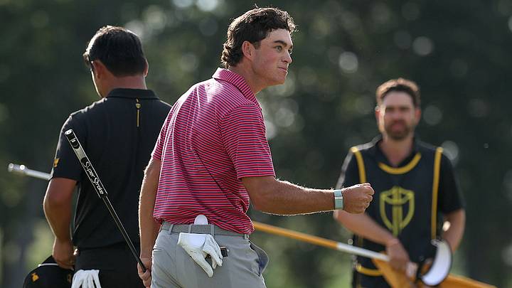 Jackson Koivun went 2-0-1 in his three matches at the Presidents Cup. Jackson Koivun went 2-0-1 in his three matches at the Presidents Cup.