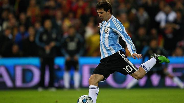 Lionel Messi, previo al Mundial de Sudáfrica 2010. Lionel Messi, previo al Mundial de Sudáfrica 2010.