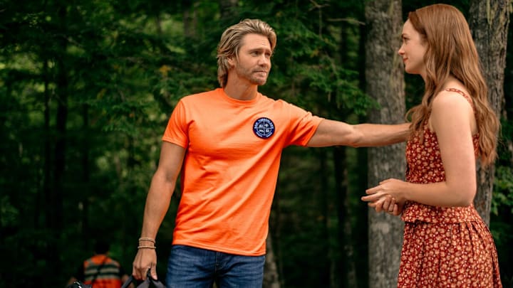 Sullivan’s Crossing -- “Out of the Blue” -- Image Number: SUL302_0059r -- Pictured (L-R): Chad Michael Murray as Cal Jones and Morgan Kohan as Maggie Sullivan 