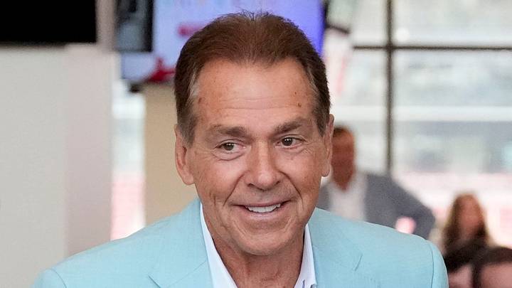 Aug. 4, 2026; Tuscaloosa, AL, USA; Nick Saban comes to the platform to speak at the North Zone in Bryant-Denny Stadium for the annual Nick’s Kids Luncheon. More than $775,000 was given to a variety of organizations during the event. Saban said this day is always his favorite day of the year. Aug. 4, 2026; Tuscaloosa, AL, USA; Nick Saban comes to the platform to speak at the North Zone in Bryant-Denny Stadium for the annual Nick’s Kids Luncheon. More than $775,000 was given to a variety of organizations during the event. Saban said this day is always his favorite day of the year.