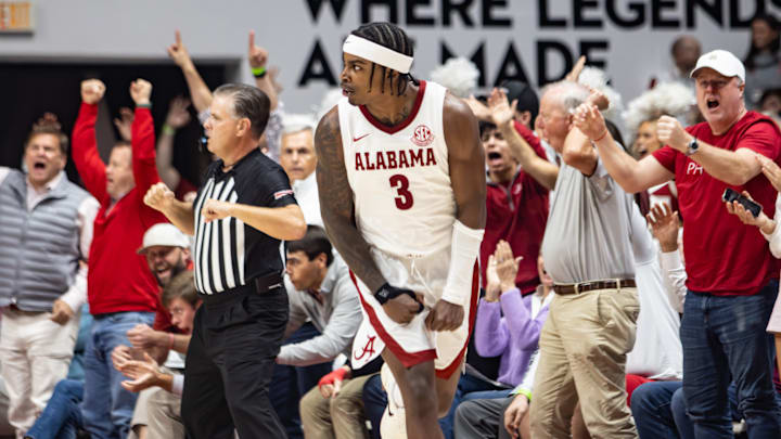 Latrell Wrightsell Jr. celebrates a big play against Purdue in the second half of the game on November 13, 2025.
