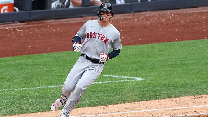 Aug 30, 2026; Bronx, New York, USA; Boston Red Sox outfielder Roman Anthony (19) hits a single during the sixth inning against the New York Yankees at Yankee Stadium. Mandatory Credit: Vincent Carchietta-Imagn Images Aug 30, 2026; Bronx, New York, USA; Boston Red Sox outfielder Roman Anthony (19) hits a single during the sixth inning against the New York Yankees at Yankee Stadium. Mandatory Credit: Vincent Carchietta-Imagn Images