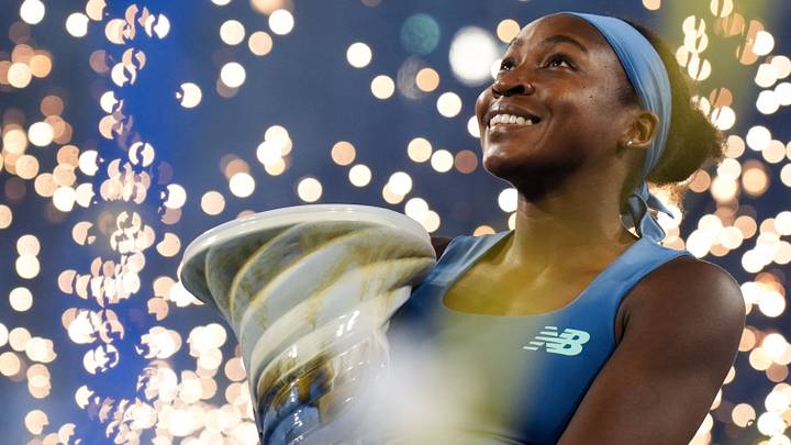 Aug 23, 2026; Cincinnati, OH, USA; Coco Gauff (USA) celebrates with the Rookwood Cup after defeating Jessica Pegula (USA) during the finals of the Cincinnati Open at Lindner Family Tennis Center. Mandatory Credit: Aaron Doster-Imagn Images Aug 23, 2026; Cincinnati, OH, USA; Coco Gauff (USA) celebrates with the Rookwood Cup after defeating Jessica Pegula (USA) during the finals of the Cincinnati Open at Lindner Family Tennis Center. Mandatory Credit: Aaron Doster-Imagn Images