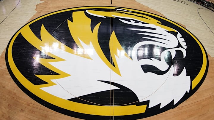 Feb 22, 2022; Columbia, Missouri, USA; A general view of the center court logo before the game between the Missouri Tigers and Tennessee Volunteers at Mizzou Arena. Mandatory Credit: Denny Medley-Imagn Images Feb 22, 2022; Columbia, Missouri, USA; A general view of the center court logo before the game between the Missouri Tigers and Tennessee Volunteers at Mizzou Arena. Mandatory Credit: Denny Medley-Imagn Images