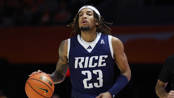 Nov 17, 2025; Knoxville, Tennessee, USA; Rice Owls guard Nick Anderson (23). Nov 17, 2025; Knoxville, Tennessee, USA; Rice Owls guard Nick Anderson (23).