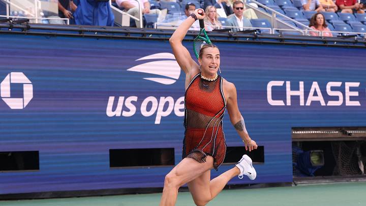 Aryna Sabalenka plays mixed doubles in Flushing Meadows.