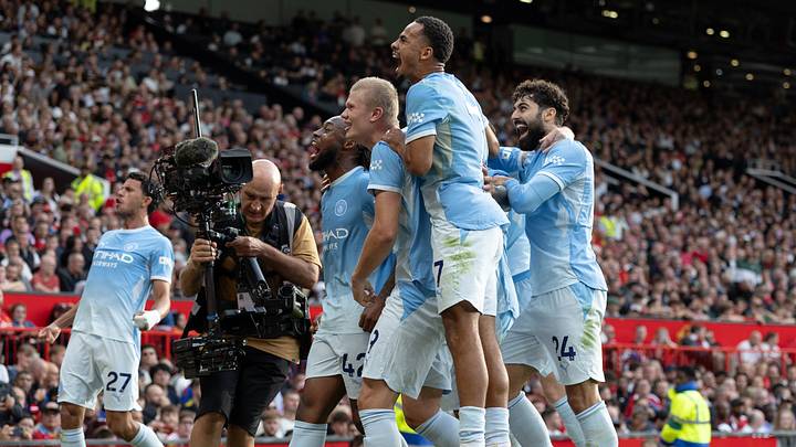 Man City celebrate their derby day winner before beginning their defence of the Carabao Cup against Norwich