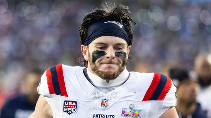 Feb 8, 2026; Santa Clara, CA, USA; New England Patriots linebacker Jack Gibbens (51) against the Seattle Seahawks during Super Bowl LX at Levi's Stadium. Mandatory Credit: Mark J. Rebilas-Imagn Images Feb 8, 2026; Santa Clara, CA, USA; New England Patriots linebacker Jack Gibbens (51) against the Seattle Seahawks during Super Bowl LX at Levi's Stadium. Mandatory Credit: Mark J. Rebilas-Imagn Images