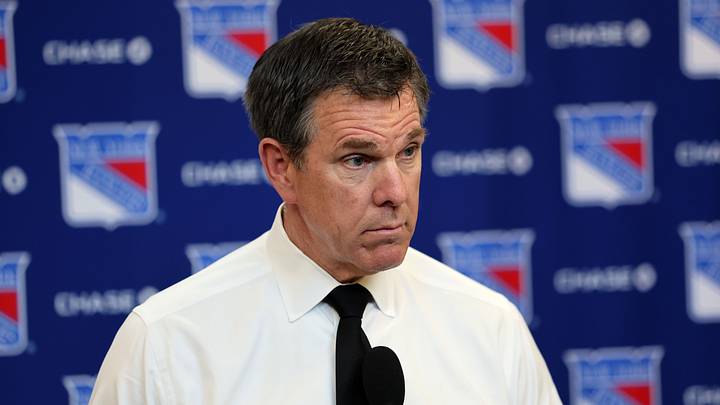 Apr 5, 2026; New York, New York, USA; New York Rangers head coach Mike Sullivan speaks to reporters after an 8-1 win against the Washington Capitals at Madison Square Garden. Mandatory Credit: Danny Wild-Imagn Images Apr 5, 2026; New York, New York, USA; New York Rangers head coach Mike Sullivan speaks to reporters after an 8-1 win against the Washington Capitals at Madison Square Garden. Mandatory Credit: Danny Wild-Imagn Images