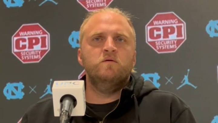 Stephen Belichick speaks at a press conference in 2025.