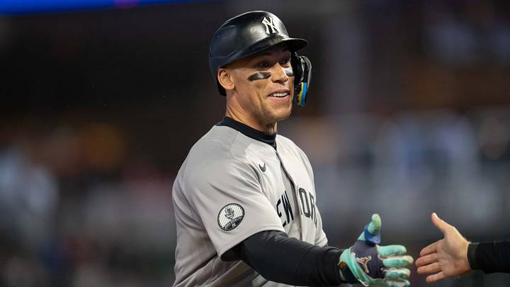 Sep 14, 2026; Minneapolis, Minnesota, USA; New York Yankees right fielder Aaron Judge (99) celebrates hitting a three run home run against the Minnesota Twins in the eighth inning at Target Field. Mandatory Credit: Jesse Johnson-Imagn Images Sep 14, 2026; Minneapolis, Minnesota, USA; New York Yankees right fielder Aaron Judge (99) celebrates hitting a three run home run against the Minnesota Twins in the eighth inning at Target Field. Mandatory Credit: Jesse Johnson-Imagn Images