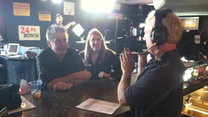 Monica Hill with Anthony Bourdain