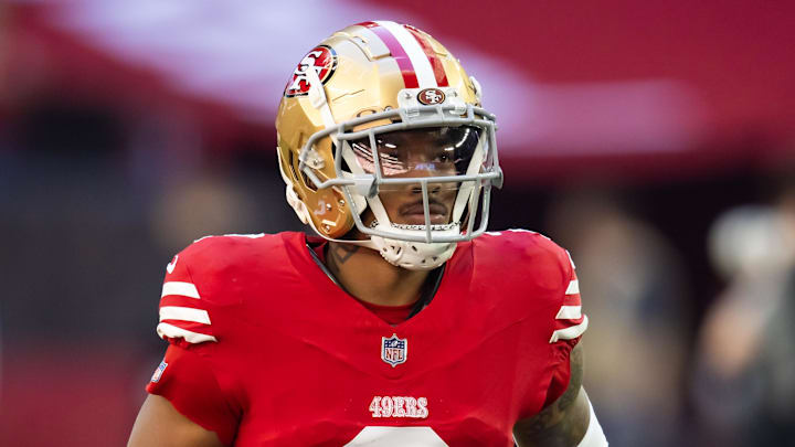 Dec 17, 2023; Glendale, Arizona, USA; San Francisco 49ers cornerback Deommodore Lenoir (2) against the Arizona Cardinals at State Farm Stadium. Mandatory Credit: Mark J. Rebilas-USA TODAY Sports Dec 17, 2023; Glendale, Arizona, USA; San Francisco 49ers cornerback Deommodore Lenoir (2) against the Arizona Cardinals at State Farm Stadium. Mandatory Credit: Mark J. Rebilas-USA TODAY Sports