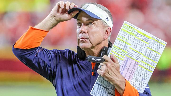 Sep 14, 2026: Denver Broncos head coach Sean Payton looks on during the 4th quarter against the Kansas City Chiefs in Kansas City, MO, USA; at Arrowhead Stadium. 