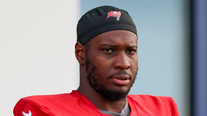 Tampa Bay Buccaneers linebacker Chris Braswell (43) participates in training camp at AdventHealth Training Center. Tampa Bay Buccaneers linebacker Chris Braswell (43) participates in training camp at AdventHealth Training Center.