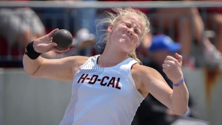 Charlee Morton of Hampton-Dumont/CAL is the returning state champion in both the discus and shot put in Class 3A.