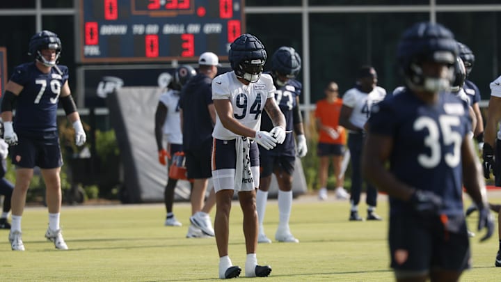 Austin Booker suddenly has a lot of pressure on his shoulders after a season-ending injury to starter Dayo Odeyingbo thrust him into a starting role and requires the Bears to seek trade help at defensive end.