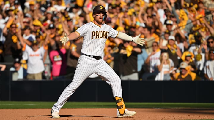 Oct 19, 2022; San Diego, California, USA; San Diego Padres first baseman Brandon Drury (17)