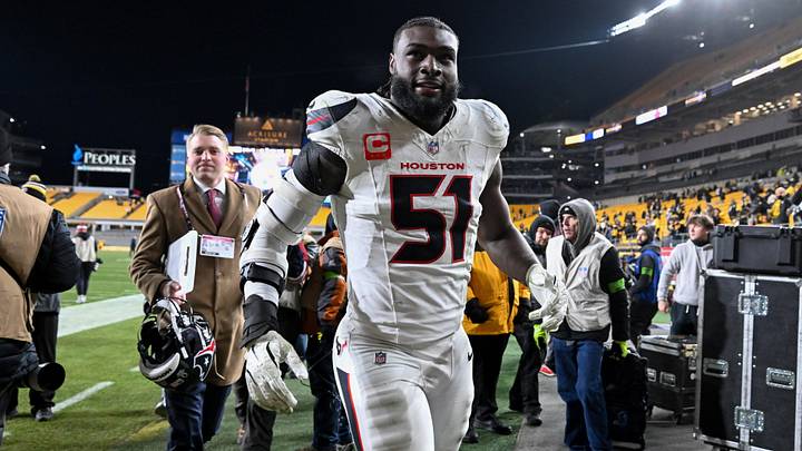 Jan 12, 2026; Pittsburgh, PA, USA; Houston Texans defensive end Will Anderson Jr. (51) leaves the field following an AFC Wild Card Round win against the Pittsburgh Steelers at Acrisure Stadium. Mandatory Credit: Barry Reeger-Imagn Images