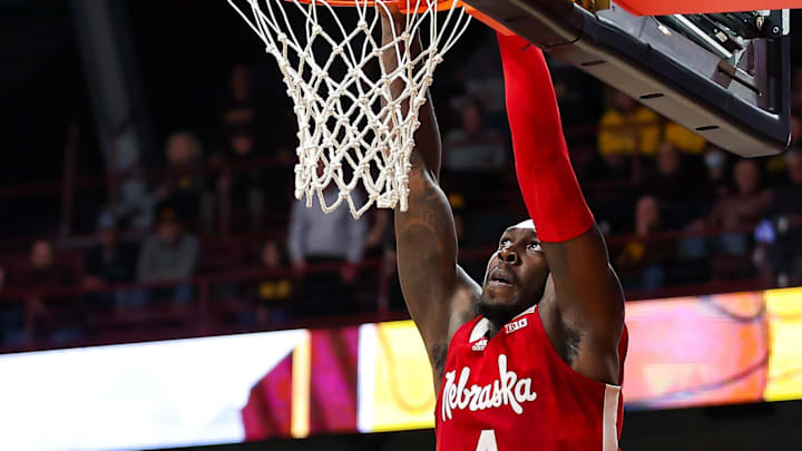 Nebraska Cornhuskers forward Juwan Gary (4) dunks against Minnesota