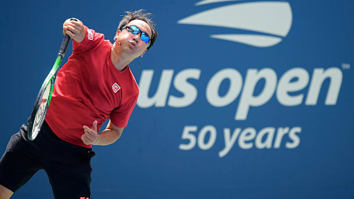 Former US Open Champion Michael Chang at the Louis Armstrong Stadium Dedication Ceremony at the Open last year. Reebok is reintroducing his signature show line as Court Victory Pump becomes available on March 15.