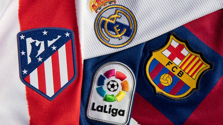 The La Liga Logo with the Atlético Madrid, Real Madrid and FC Barcelona Club Badges