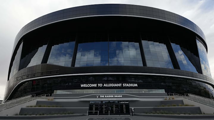 Jan 27, 2025; Las Vegas, NV, USA; A general overall view of Allegiant Stadium. Mandatory Credit: Kirby Lee-Imagn Images