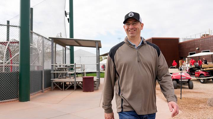 Cincinnati Reds president of baseball operations Nick Krall walks between fields at the Cincinnati Reds Player Development Complex in Goodyear, Ariz., on Wednesday, Feb. 12, 2025. Mandatory Credit: Sam Greene/USA TODAY NETWORK via Imagn Images Cincinnati Reds president of baseball operations Nick Krall walks between fields at the Cincinnati Reds Player Development Complex in Goodyear, Ariz., on Wednesday, Feb. 12, 2025. Mandatory Credit: Sam Greene/USA TODAY NETWORK via Imagn Images