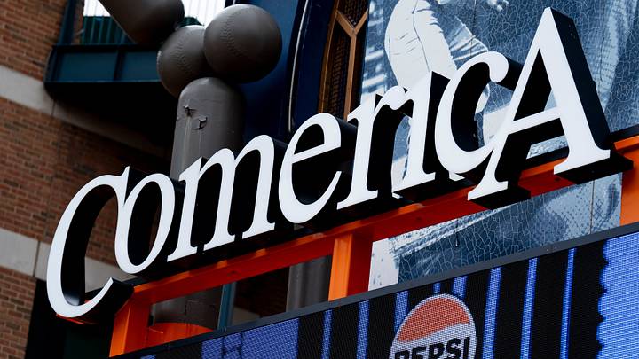Comerica signage outside Comerica Park, home of the Detroit Tigers. Credit Comerica signage outside Comerica Park, home of the Detroit Tigers. Credit